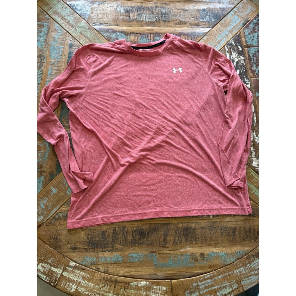 Under Armour HeatGear Long Sleeve Shirt Men's 3XL‎ Red Loose Fit Athletic